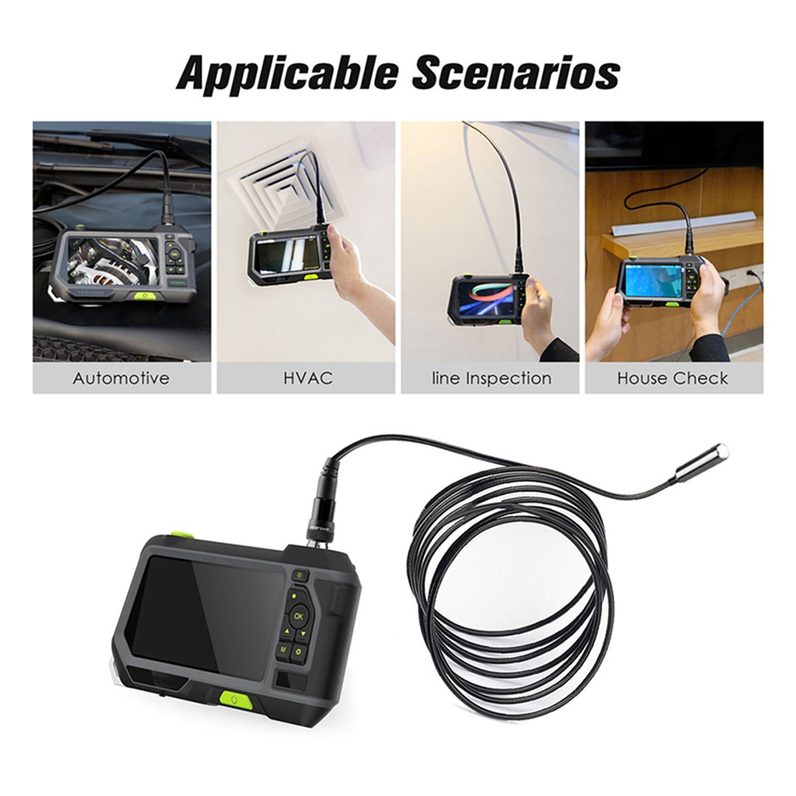 2.0MP Autofocus Industrial Endoscope 14.5mm Inspection Camera with 5 inch Screen 1080P HD Waterproof Borescope With 32GB TF Card , User-Friendly Borescopes