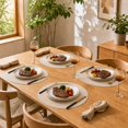 thumbnail image 4 of Unique Bargains 2 Pcs Round Bamboo-like Texture Placemat Light Beige, 4 of 5