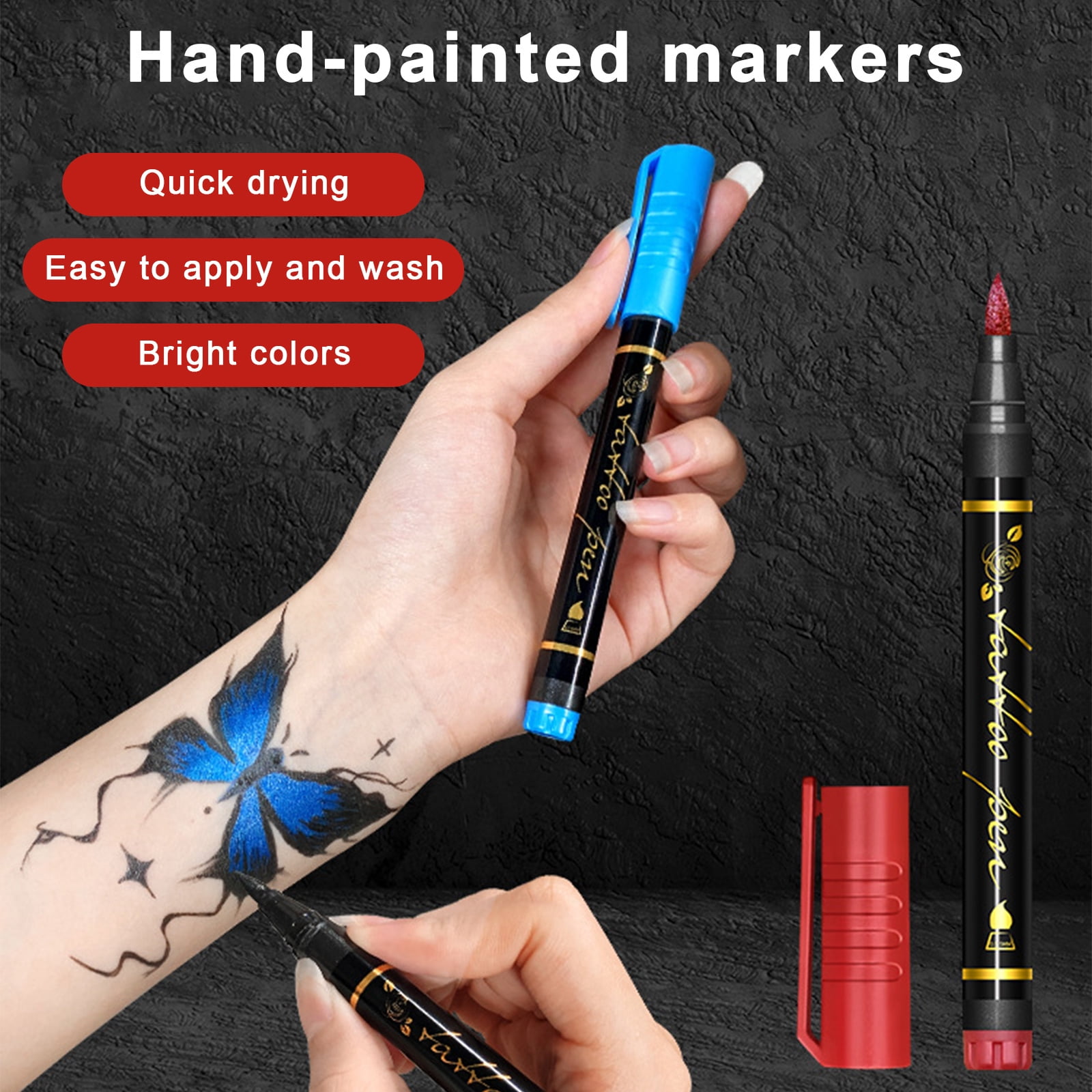 30 colors Body Art Marker Pen Body Art Pens Quick-Drying Body Art Pen Marking Skin Design Body Art,Set of 2