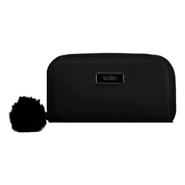Totto Adelaide Color Negro Cartera De Mujer Con Monedero Y Bloqueo Diseño De La Tela Lisa negro CH