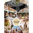 thumbnail image 6 of Black Boho Tablecloth Rectangle Table Cloth 60x84, Waterproof Tablecloth Outdoor Table Cloth, Retro Farmhouse Neutral Abstract Geometric Washable Table Cover for Kitchen Dinning Party, 6 of 8