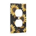 thumbnail image 2 of Yayeee Duplex Wall Plate 1-Gang 4.5"x2.7" Home Receptacle Light Switch Decorative Outlet Cover, Black Sunflower Pattern, 2 of 7