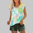 thumbnail image 2 of GERsome Women's Cap Sleeve Tank Tops U Neck Spring Summer T-Shirt Casual Workout Floral Tee Shirts Beach Vacation S-3XL, 2 of 5