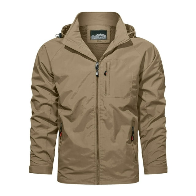 Kcodviy Veste d'Hiver Légère et Confortable pour Hommes, Veste à Capuche Unie avec Poches, Veste Coquille Rigide 8Xlt