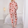 thumbnail image 6 of Goofa Strawberry Printed Women’s 2 Piece Pajama Set Super,Pajamas Women's Long Sleeve Sleepwear Soft Button Down Loungewear Pjs Lounge Set Nightwear-, 6 of 9