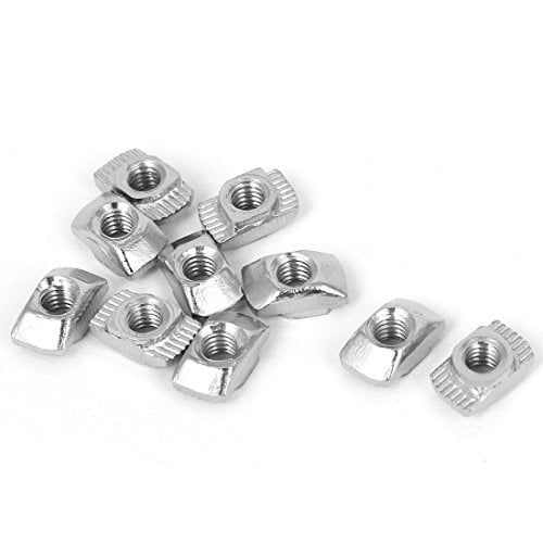 PZRT Série 3030 Écrous M5 Lot de 50, Acier au Carbone Nickelé Demi-Rond Rouleau dans Fente Coulissante Écrou Profil en Aluminium Accessoires