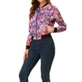 thumbnail image 4 of Chaqueta bomber para mujer Inspire Chic, corte ajustado, ligera, con cremallera, color púrpura, 4 of 6