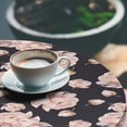 thumbnail image 3 of Ambesonne Floral Fitted Round Tablecloth, Flower Buds Roses Art Spring, 40"- 44" Diameter, Dark Purple Mauve and Blush, 3 of 5