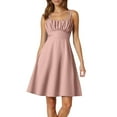 thumbnail image 1 of Vestido de verano con tirantes finos y corte en A para mujer: diseño elegante y ajustado, tejido elástico, adecuado para fiestas y ocasiones informales., 1 of 4