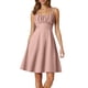 thumbnail image 1 of Vestido de verano con tirantes finos y corte en A para mujer: diseño elegante y ajustado, tejido elástico, adecuado para fiestas y ocasiones informales., 1 of 4