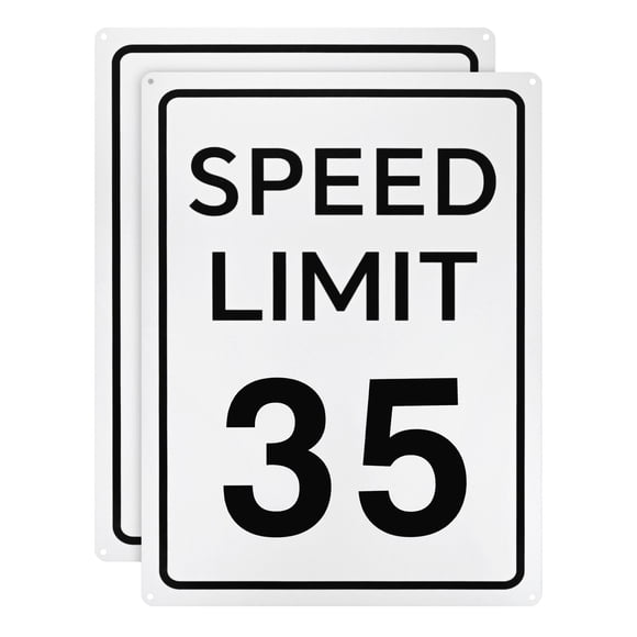Uxcell 2-Pack Speed Limit 35 MPH Sign 16" x 12" Aluminum Weather Resistant Traffic Sign