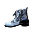 thumbnail image 3 of Ninety Union Chelsea Fashion Lace Bootie With Paisley And Mixed Textures, Blue, 7, 3 of 5