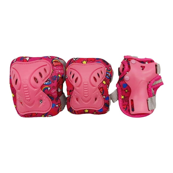 Rodilleras, coderas, muñequeras, equipo de protección para niños, protectores protectores para BMX, deportes al aire libre, patines en línea, patinaje Rosa