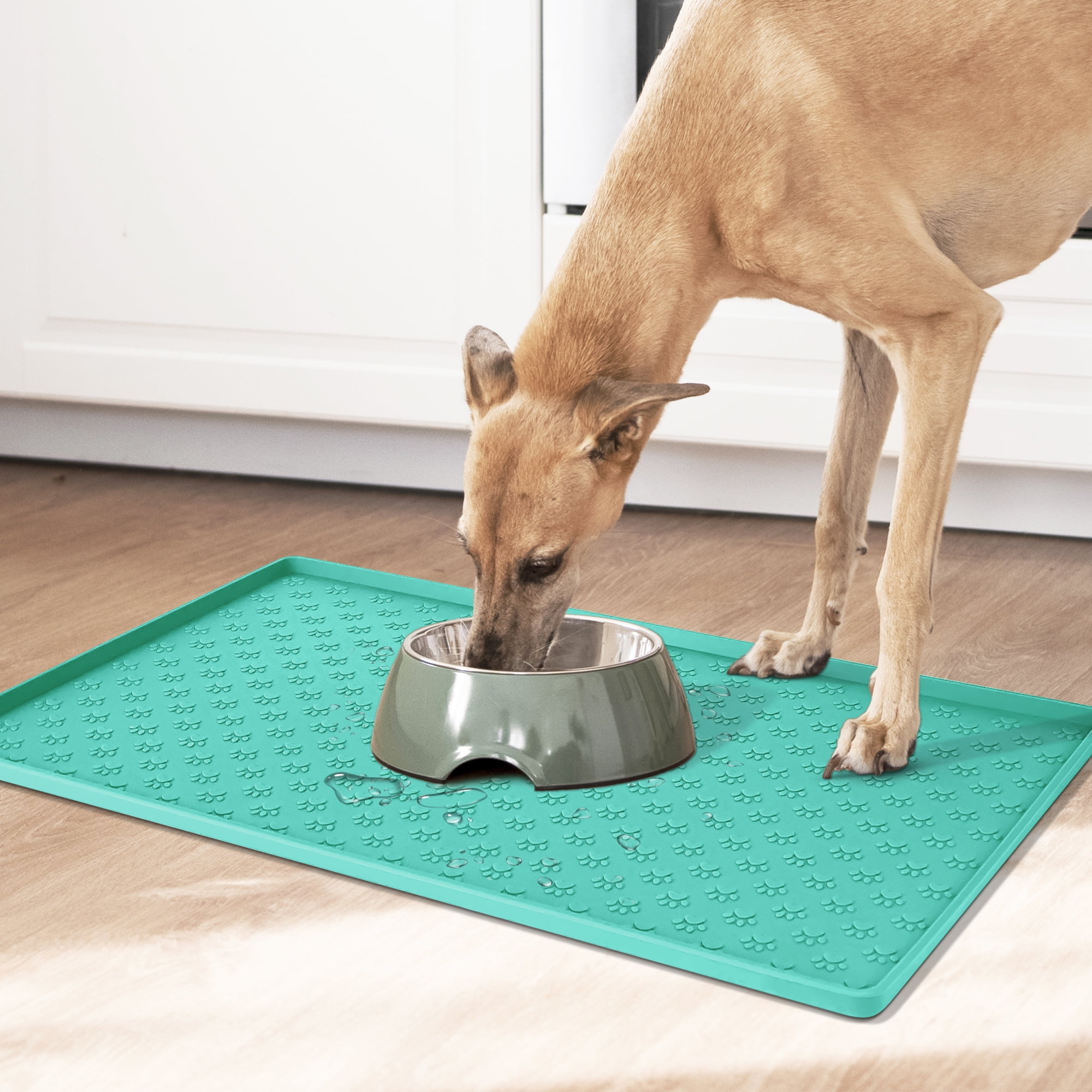 QDAN Waterproof Dog Food Mat-Absorbent Mat for Dog and Cat Bowls, 19”x12”  Dog Mat for Food and Water, Pet Mats for Floor Waterproof - Dog Water Bowl