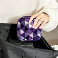 thumbnail image 6 of Purple White Triangle Geometric Texture Sanitary Napkin Storage Bag, Zipper Menstrual Cup Pouch Feminine Menstruation First Period Pads Holder for Girls Women Ladies, 6 of 6