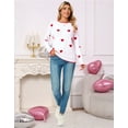 thumbnail image 3 of Cogild Sweaters for Women Heart Pattern Knit Crew Neck Long Sleeve Pullover Sweater, 3 of 10