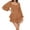 Brown, variant on Women Fashion Ruffled Jumpsuit Long Sleeves, Square Neck, Loose Fit, Trendy Casual Style, Suitable for Various Occasions