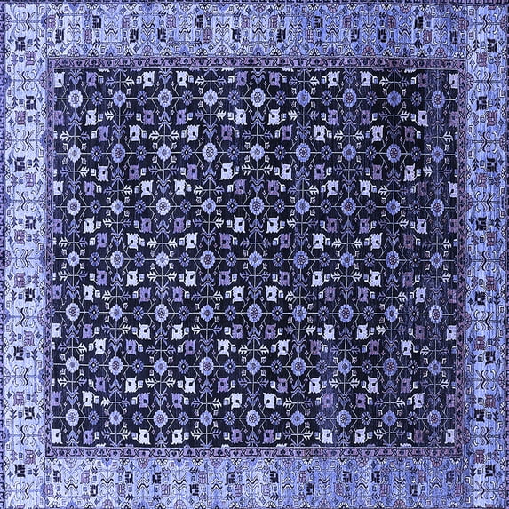 Ahgly Company Indoor Square Oriental Blue Industrial Area Rugs, 3' Square