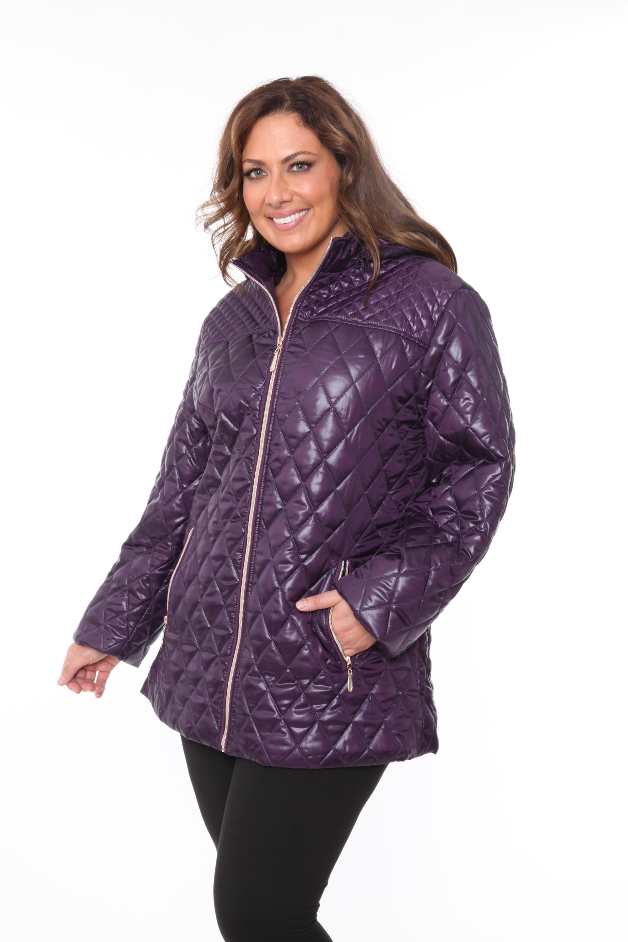 plus size purple winter coat