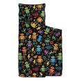 thumbnail image 2 of Robot and Lightning Black Pattern Teens Toddler Nap Mat with Pillow, Sleeping Mat Bag for Preschool Daycare 50"x20", 2 of 6