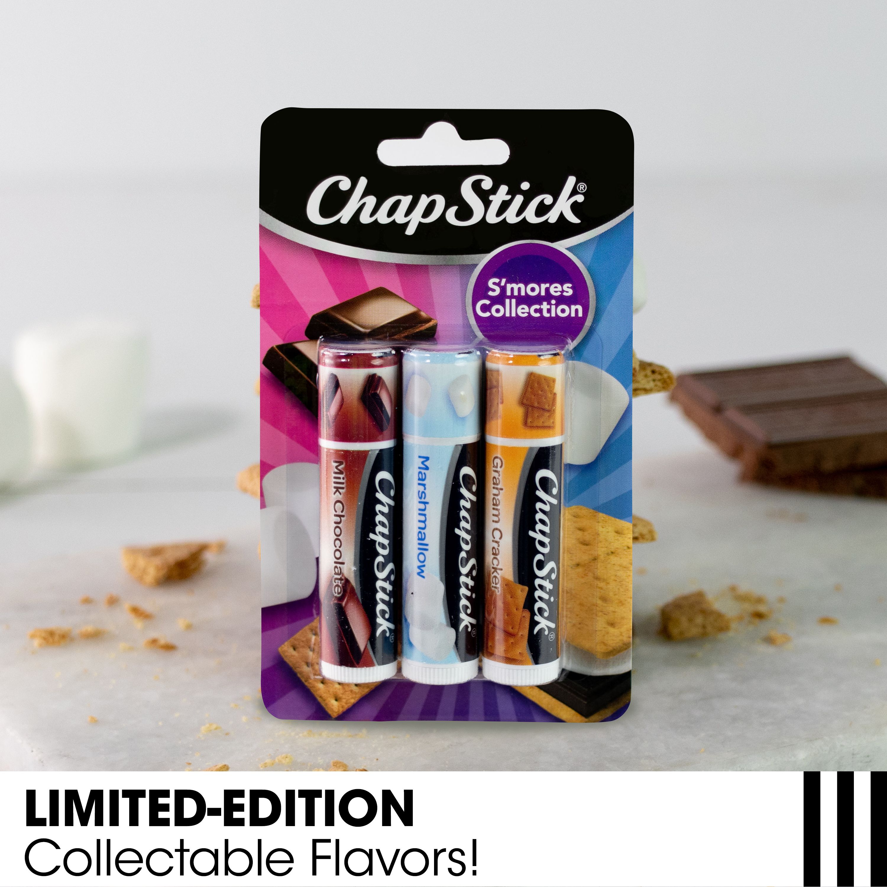 ChapStick S'mores Collection Flavored Lip Balm, Multi-Flavored, 0.15 Oz, 3 Pack - image 4 of 6