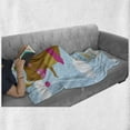 thumbnail image 6 of Circus Soft Flannel Fleece Throw Blanket, Happy Balerina Hippo Juggling on Tightrope with Wheel Stunt Performance Cartoon, Cozy Plush for Indoor and Outdoor Use, 60" x 80", Multicolor, by Ambesonne, 6 of 6