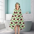 thumbnail image 6 of Cute Green Hedgehog Pattern Hooded Bath Towel，50"x30" for Ages 3 To 12 Kids, Quick Dry Lightweight Soft Microfiber Hood Beach Towel Cover Up for Kids, 6 of 7