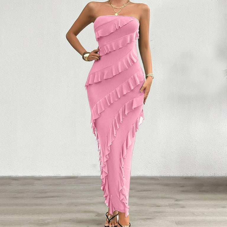 chinese dress ladies Bodycon Tube Maxi Dress