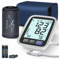 thumbnail image 1 of Tensiómetro de brazo, brazalete de 23 a 43 cm, apto para brazos medianos y grandes, kit digital automático y preciso para uso doméstico, monitor de presión arterial con modo para 2 usuarios, 4 pilas a, 1 of 5