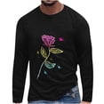 thumbnail image 2 of Lilgiuy New Valentine's Day Men's 3D Printing Long Sleeve T-shirt Fashion Casual Loose Round Neck Undercoat Top Blouses & Shirts Performance Workout Muscle Cut Tee, 2 of 5