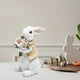 thumbnail image 5 of Figura de conejo de jardín, figura de príncipe, decoración familiar de conejos de Pascua de resina con flores, figuras de Pascua, decoración de mesa para jardín, casa, granja., 5 of 6