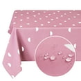 thumbnail image 4 of ZOPZO Waterproof Tablecloth for Dining Table, Magenta Pink, 60W x 60L Inch, Semi-Circle Print, Rolled Edge, 4 of 9