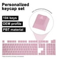 thumbnail image 2 of Unique Bargains 104 Key PBT Keycap Set OEM Profile 60% for 61/68/87/98/100/104 Keys Mechanical Keyboard Layout, Light Pink, 2 of 6