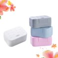 thumbnail image 4 of 4 Piezas Caja de Jabón de Viaje Portátil Caja de Jabón de Plástico Contenedor de Plato con Esponja de Lixiviado para Baño Senderismo al Aire Libre Camping Gimnasio - Blanco + Rosa, 4 of 5