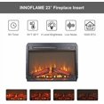 thumbnail image 3 of 23" Electric Fireplace Insert, Electric Fireplace Heater with Remote/Timer, Adjustable 4 Flame Brightness, Digital Display, Log Set, Overheating Protection, 1400W(22 15/16" X 17 5/8"), 3 of 14