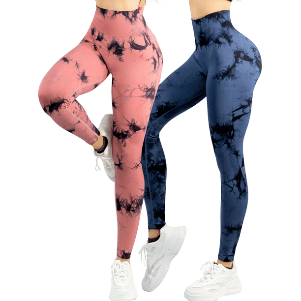 Set De Dos Leggings Deportivos Tie-Dye Mujer para Yoga y Gym Comodidad y Estilo