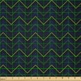 thumbnail image 2 of Ambesonne Dark Blue Fabric by the Yard Microfiber, Chevron Neon Effect, 1 Yard, Dark Blue Yellow Green, 2 of 2