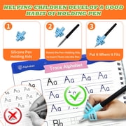 Magic Grooved Writing Practice for Kids Ages 3-8, Reusable Grooved Handwriting Workbooks,Large-Scale Writing Workbook, Kindergarten Workbook, 10.24 x 7.29 inches (7 Books + Pens)