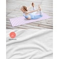 thumbnail image 4 of Purple White Stripe Yoga Towel for Hot Yoga Non Slip, Modern Minimalist Geometric Striped Yoga Mat Towel Absorbent Yoga Sweat Towels Microfiber Hot Yoga Blanket for Bikram Pilates 26"x70", 4 of 7