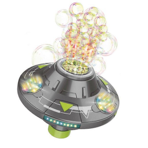 (Grey)Robot Bubble Machine for Kids - Spins, Moves, Music, Lights - Bubbles Blower, Maker for Boys & Girls - Cool Outdoor Toys - Birthday Gifts for Boy Ages