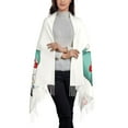 thumbnail image 2 of Cauagu Guomei doctor Print Women Wrap Shawl tassels Scarves Retro Scarf 77.6"X28.3", 2 of 8