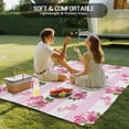 thumbnail image 4 of Pink Roses Outdoor Rug for Patio/Deck/Porch, Non-Slip Large Area Rug 5 x 7 Ft, Valentine's Day Love Floral Stripes Romantic Indoor Outdoor Rugs Washable Area Rugs, Camping Rug Carpet Runner, 4 of 8