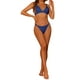 thumbnail image 2 of Conjuntos de bikini triangular de 2 piezas para mujer con anillos, tirantes anchos ajustables, cierre trasero, trajes de baño acanalados, talla X-Large, azul real, 2 of 5