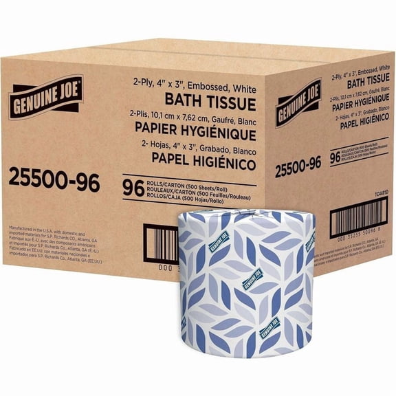Genuine Joe 2-ply Standard Bath Tissue Rolls