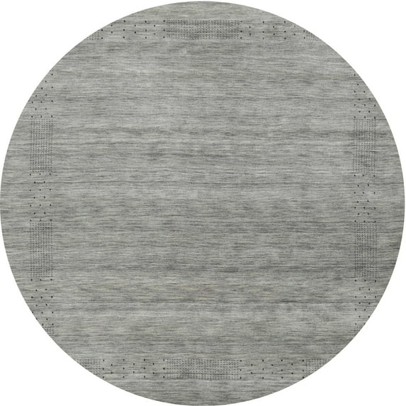 Ahgly Company Indoor Round Contemporary Dark Gray Abstract Area Rugs, 7' Round