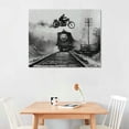 thumbnail image 2 of Orinice Extreme Sports Motorcycle Jump Freestyle Dirt Bike Canvas PrintBlack And White Art Wall Deco Canvas Painting Wall Art  for Bedroom Living Room Decor  16x12in, 2 of 6