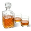 Personalized Bormioli Rocco Selecta Square Decanter with Stopper and 2 Low Ball Glass Set