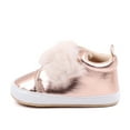 thumbnail image 3 of Biezeib Infant Baby Girls Moccasins Plush Embellished Soft Sole PU Leather Flat Shoes Prewalker Anti-Slip Shoes First Walker Shoes, 3 of 7