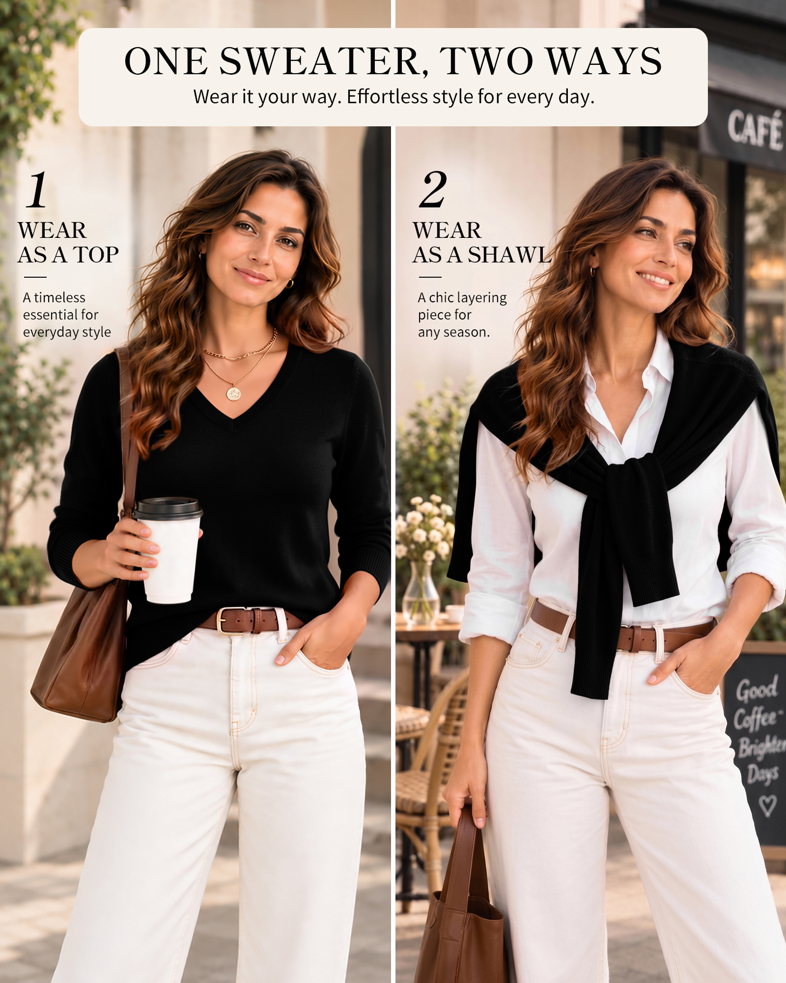 Qualfort Women's 100% Cotton V-Neck Pullover Sweater photo 4
