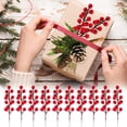 thumbnail image 2 of Jierger Liquidation Lot de 10 Tiges de Baies Rouges Artificielles Pics de Baies Rouges de Noël Branches de Baies de Houx pour Décorations d'Arbre de Noël Bricolage des Fêtes Ornements de Noël Mariage Déco Maison, 2 of 9
